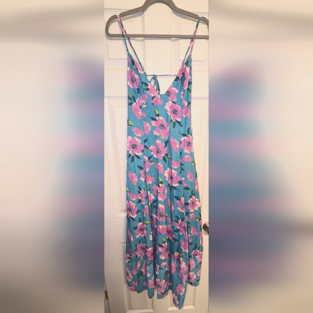 Free People Blue Floral Midi Dress